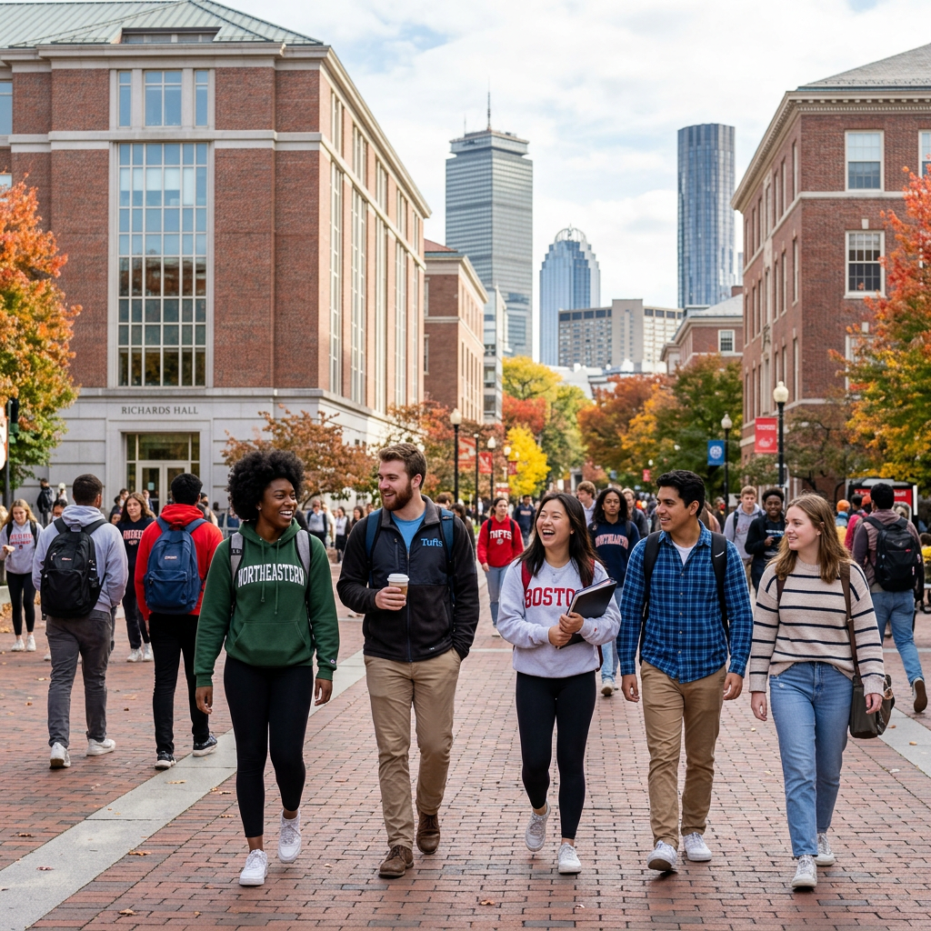 College students in Boston